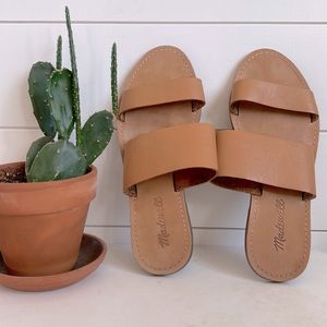 MADEWELL Boardwalk Double Strap Slide Leather Sandal >> size 7